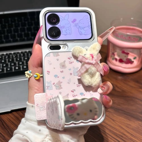 韩系ins风蝴蝶结小兔支架手机壳