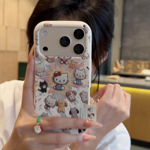 华为mate80个性 14plus小众小米17pro新款 Reno15ins风vivos50 16promax可爱猫咪皮革手机壳苹果15 适用苹果17