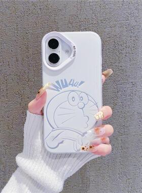 可爱卡通哆啦猫磨砂手机壳适用iPhone16新款苹果15promax高级感vivoS18/19情侣OPPOReno11/12软壳iQOO11/12男