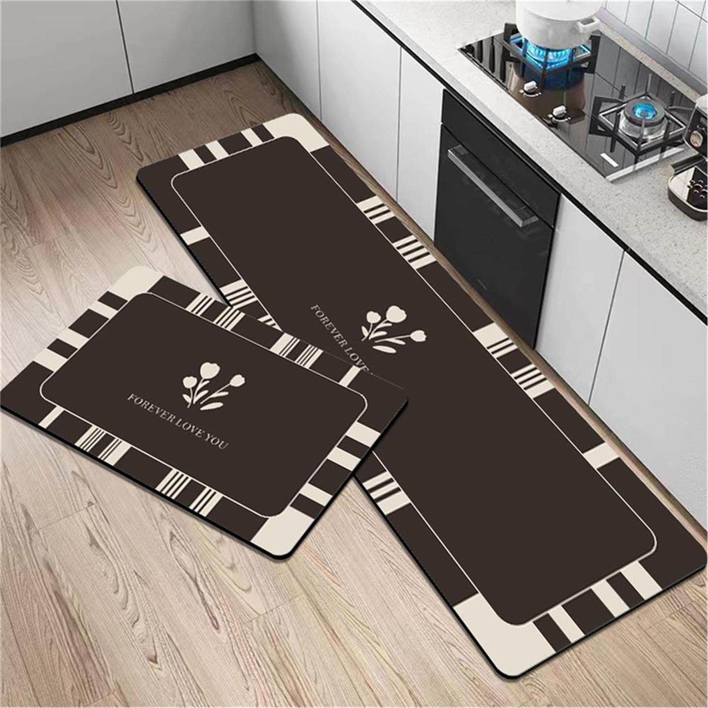 家用厨房皮革防水防油地垫两件套可裁剪防滑地垫长条免洗可擦脚垫,居家布艺,入户地垫,淘宝优惠券,粉丝福利购,淘宝优惠卷