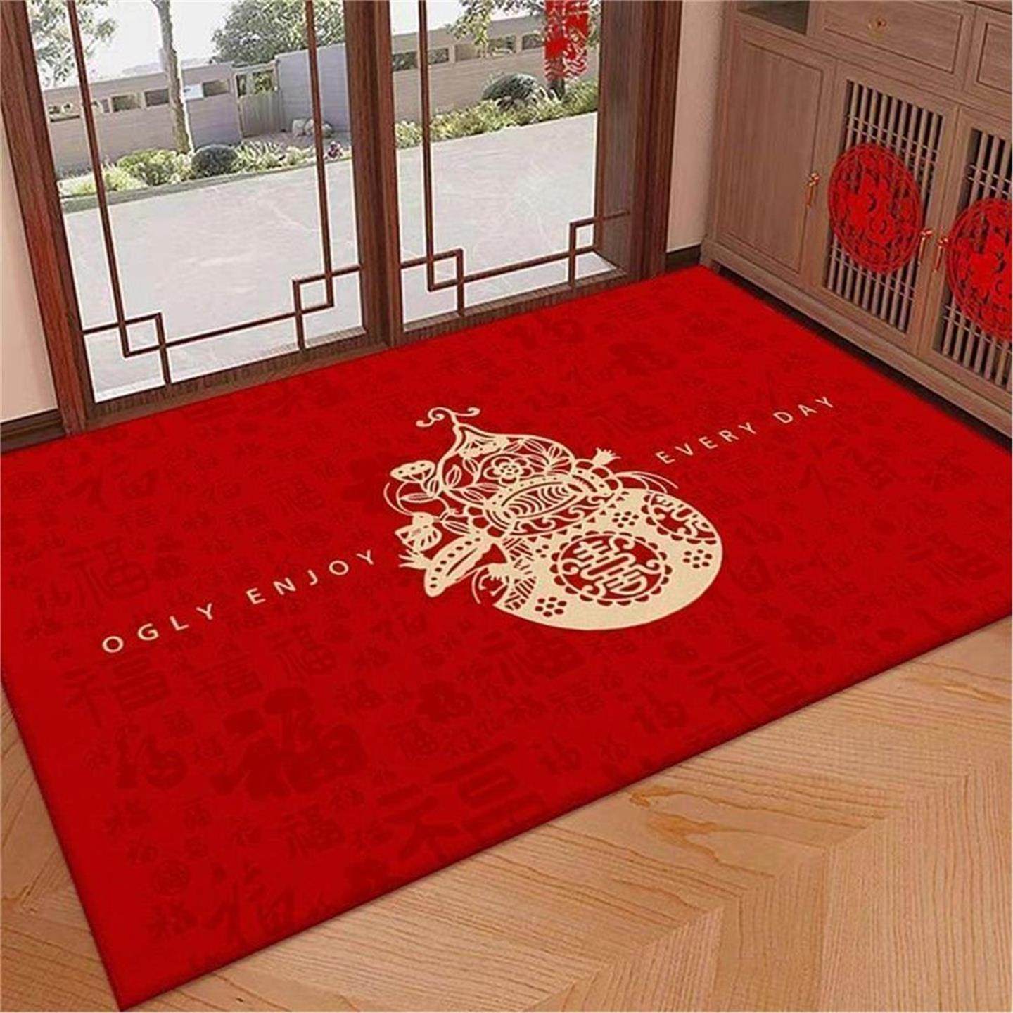 红色入户门地垫简约玄关进门除尘脚垫子新中式喜庆大门口蹭土地毯,居家布艺,入户地垫,淘宝优惠券,粉丝福利购,淘宝优惠卷