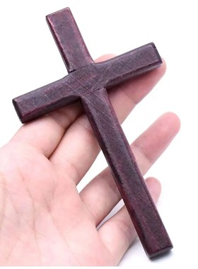 工厂直销12*7cm 纯手工实木制十字架祷告手执十字架礼品赠品