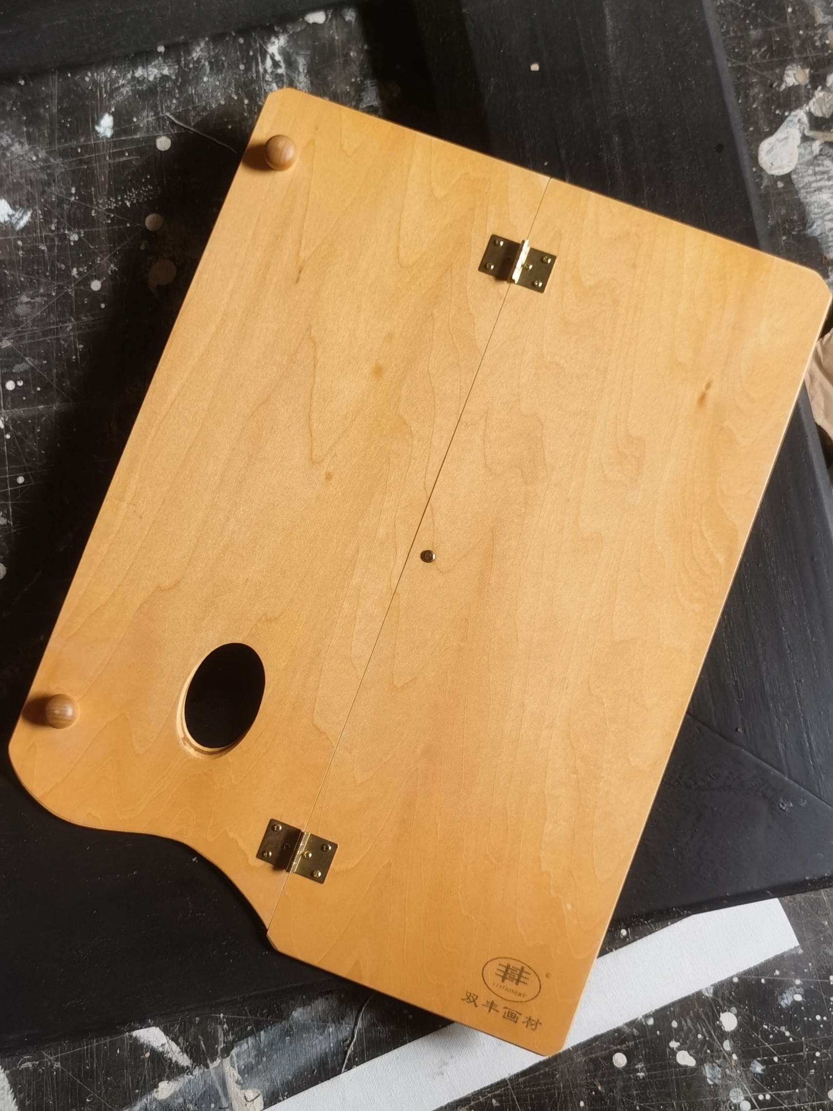 封油可折叠调色板方形油画调色盒丙烯调色盘木制调色板收纳调色板