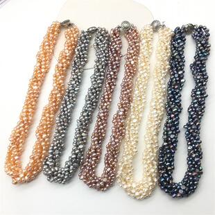 外销货源欧美ins冷淡风多层巴洛克tian然淡水珍珠项链锁骨链