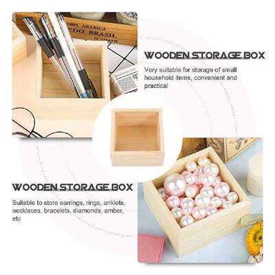 4 Pcs Storage Box Handicraft Wooden Mini Items Small
