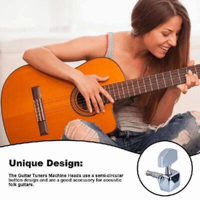 Acoustic Guitar Tuner Pegs Semi-Circular Button Design
