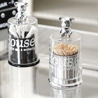 Creative Bear Toothpick Holder Cotton Swab Storage Box