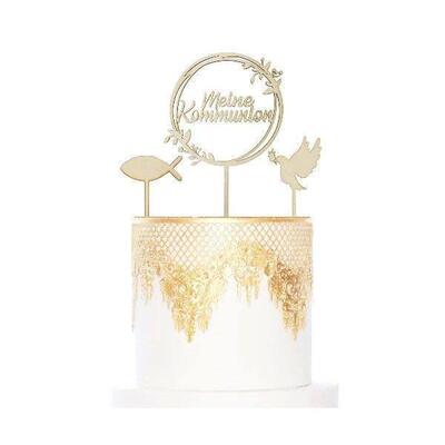1 Pack of 3 Cake Toppers, My Confirmation, Natural Wood