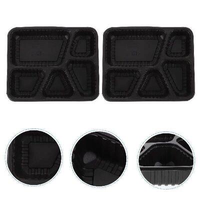 30pcs Five Grid Fast Food Boxes 5 Compartment Meal Prep