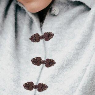 10 Pcs Black Cheongsam Buttons Retro Frog Fasteners