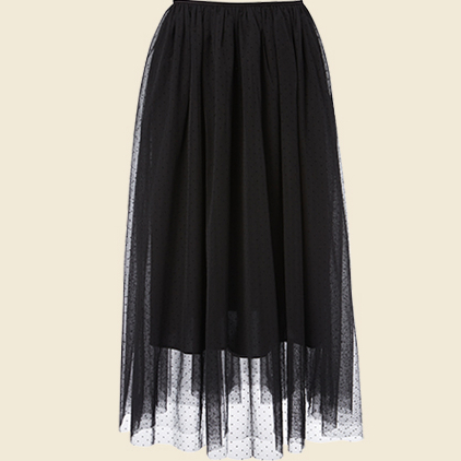 翎禾LINGHE-柔软亲肤百搭网纱半裙SC-2ATS517