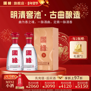 【42度】国缘单开醇厚型高档白酒水今世缘纯粮食酿酒礼盒500ml*2