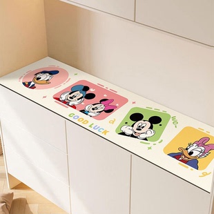 卡通风餐小狗边柜垫子玄关鞋柜防水防油保护台面皮革桌面垫可裁剪