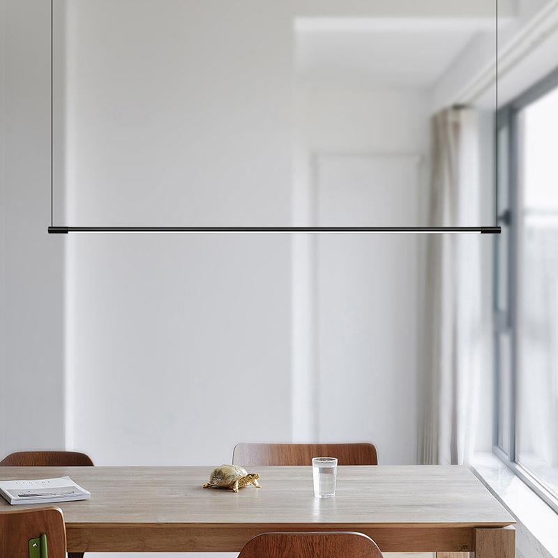 北欧极简led餐厅吊灯现代简约创意中岛吧台餐桌办公室长条形灯具