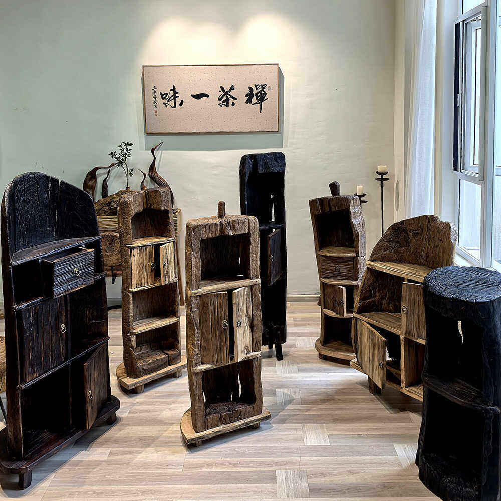 实木落地书柜子茶室家用