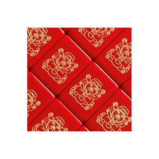 手搓麻将牌家用红色财神爷40/42/44 号定制聚会高颜值麻将礼盒