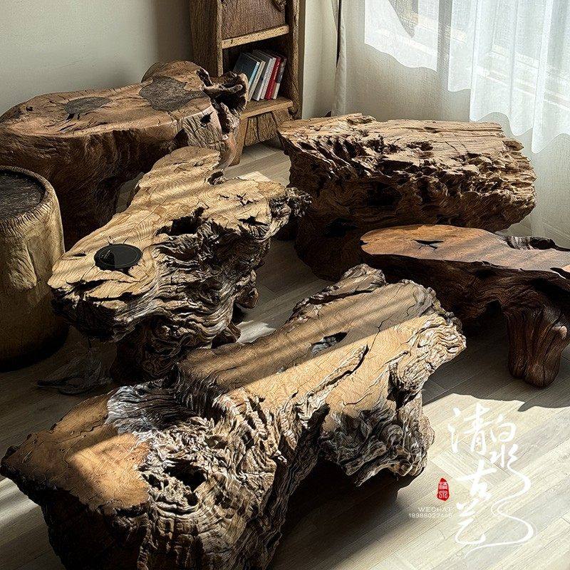 清泉古艺 诧寂风异形实木根雕茶几整木树根家用茶台户外原木茶桌,住宅家具,根雕茶几,淘宝优惠券,粉丝福利购,淘宝优惠卷