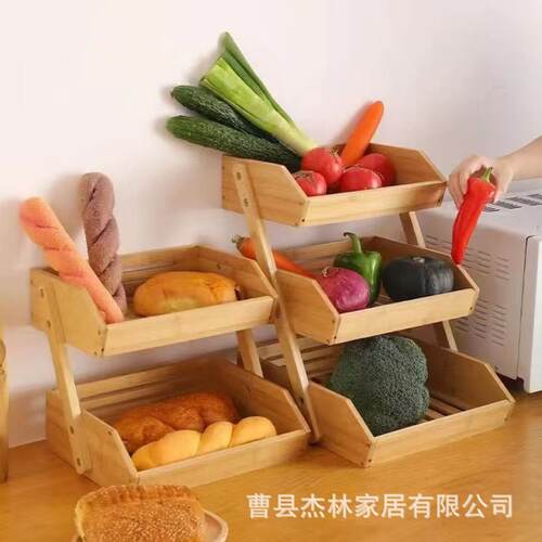 木质水果筐沥水架厨房蔬菜水果收纳架杂物整理筐饮料零食储物架