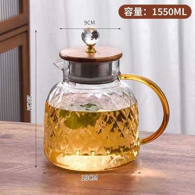 高硼硅玻璃壶耐高温煮茶凉水壶大容量家用玻璃杯食品级冷水壶套装
