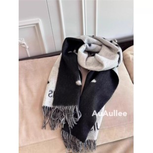 经典 专柜同款 山羊绒围巾披肩女黑灰奶茶双面老花围脖 always