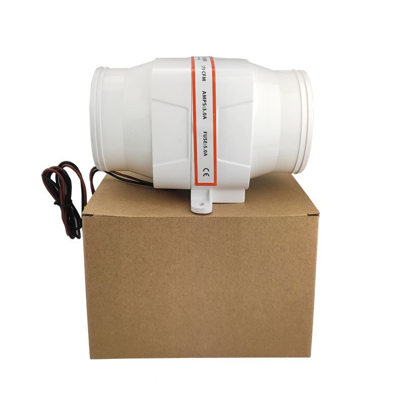 4寸直流电动直筒风机游艇房车专用静音高速强力换气排风扇排风机