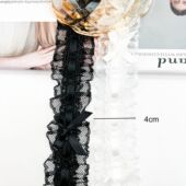 新款 花边可穿丝带镂空蕾丝褶皱diy蝴蝶结发饰服装 辅料花边