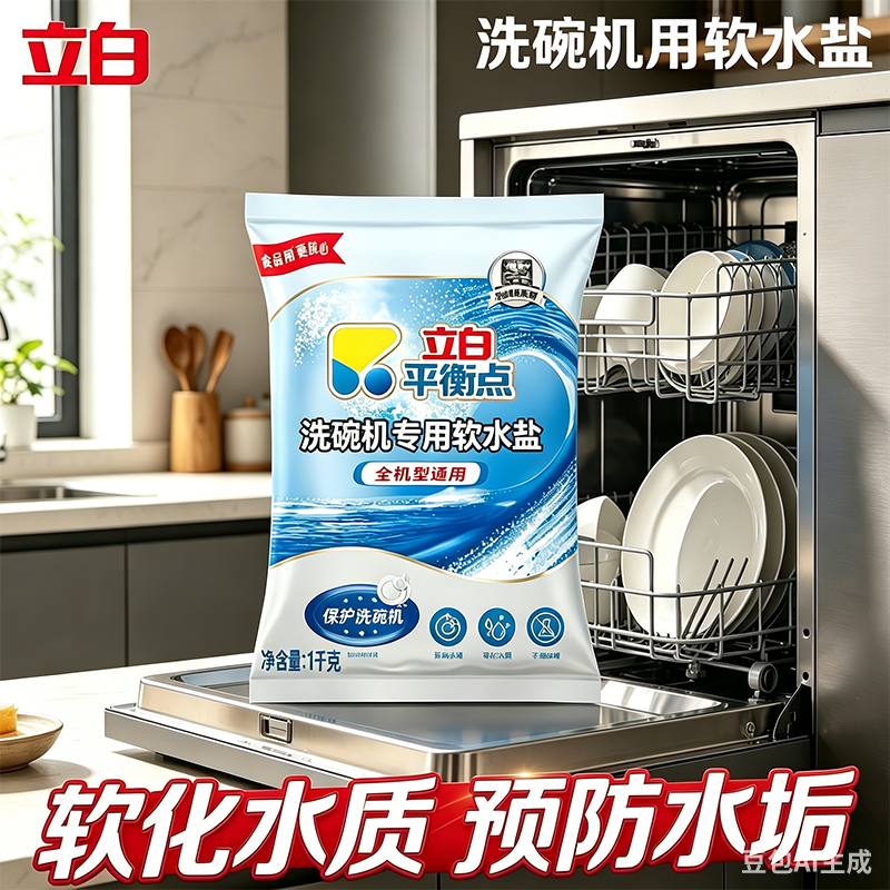立白平衡点洗碗机专用软水盐软化水质预防水垢除菌光亮厨房洗涤剂