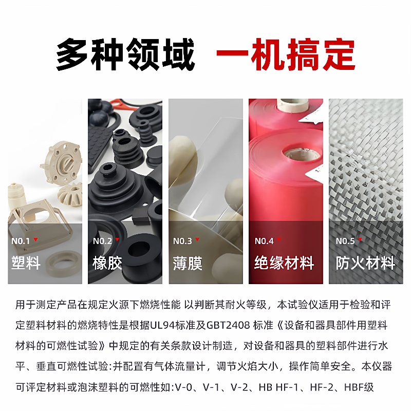 UL94水平垂直燃烧试验机电器插头阻燃性测试仪针焰灼热丝燃烧