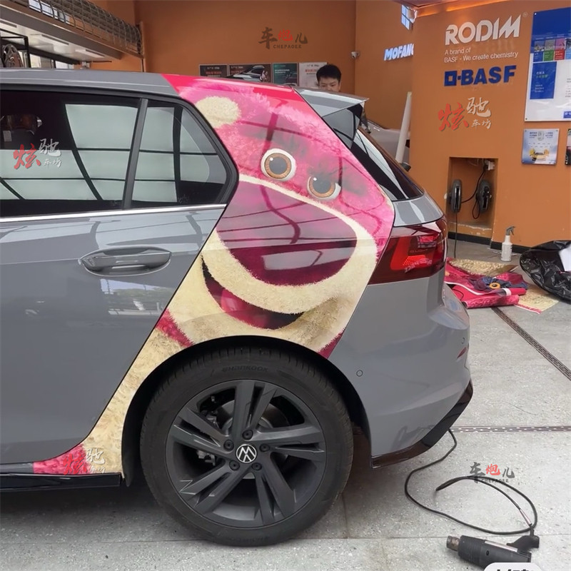 适用于大众高尔夫 7车贴拉花GTI 8 尚酷POLO车身草莓熊卡通贴纸