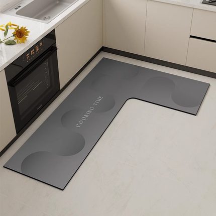 厨房地垫防滑防油可擦免洗耐脏防水专用吸水转角脚垫子7字l型地毯