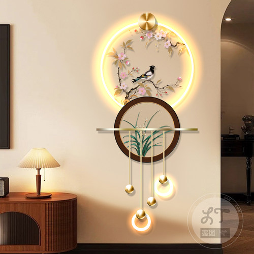 宋代美学客厅玄关装饰画LED氛围