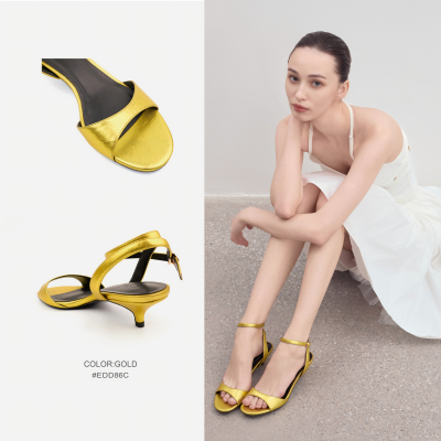 Cihi设计小猫跟法式一字带凉鞋