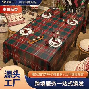 饰茶几家用平安夜餐桌布2024新款 桌圣诞节布聚会主布题装 主题台布