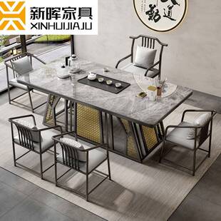 岩板茶桌椅组合代轻奢茶家用泡茶台岩板茶现几阳台功夫茶桌 台意式