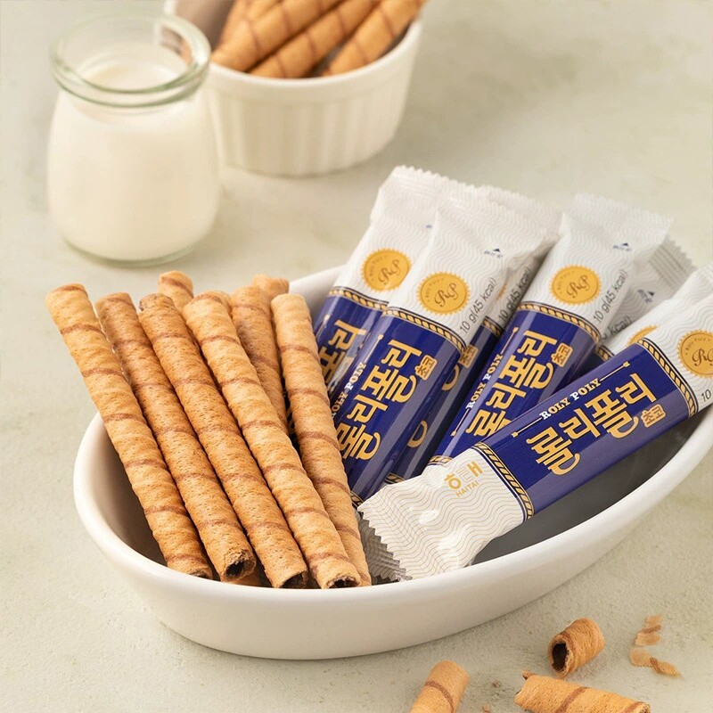 韩国进口HAITAI海太蛋卷饼干巧克力威化卷办公室休闲食品零食小吃