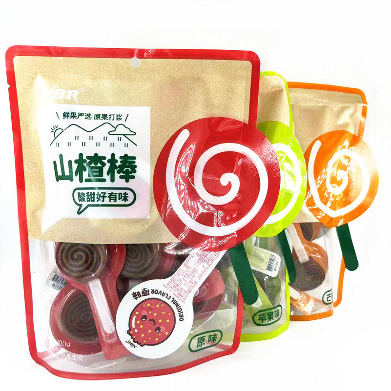 众星水果味山楂棒200g袋装 山楂卷果丹皮糕少儿休闲零食品开胃果