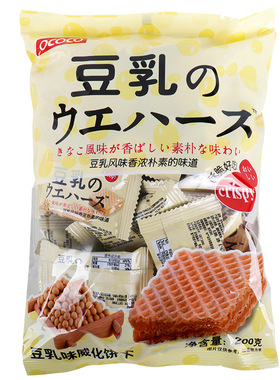 ococo豆乳味夹心威化饼干200g休闲零食豆乳点心威化香脆夹心饼干