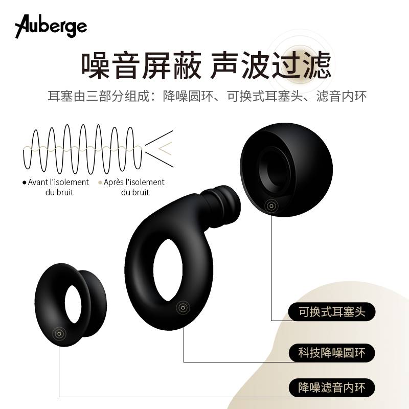 艾比Auberge耳塞防噪音睡眠超级隔音防打呼噜声侧睡专用降噪