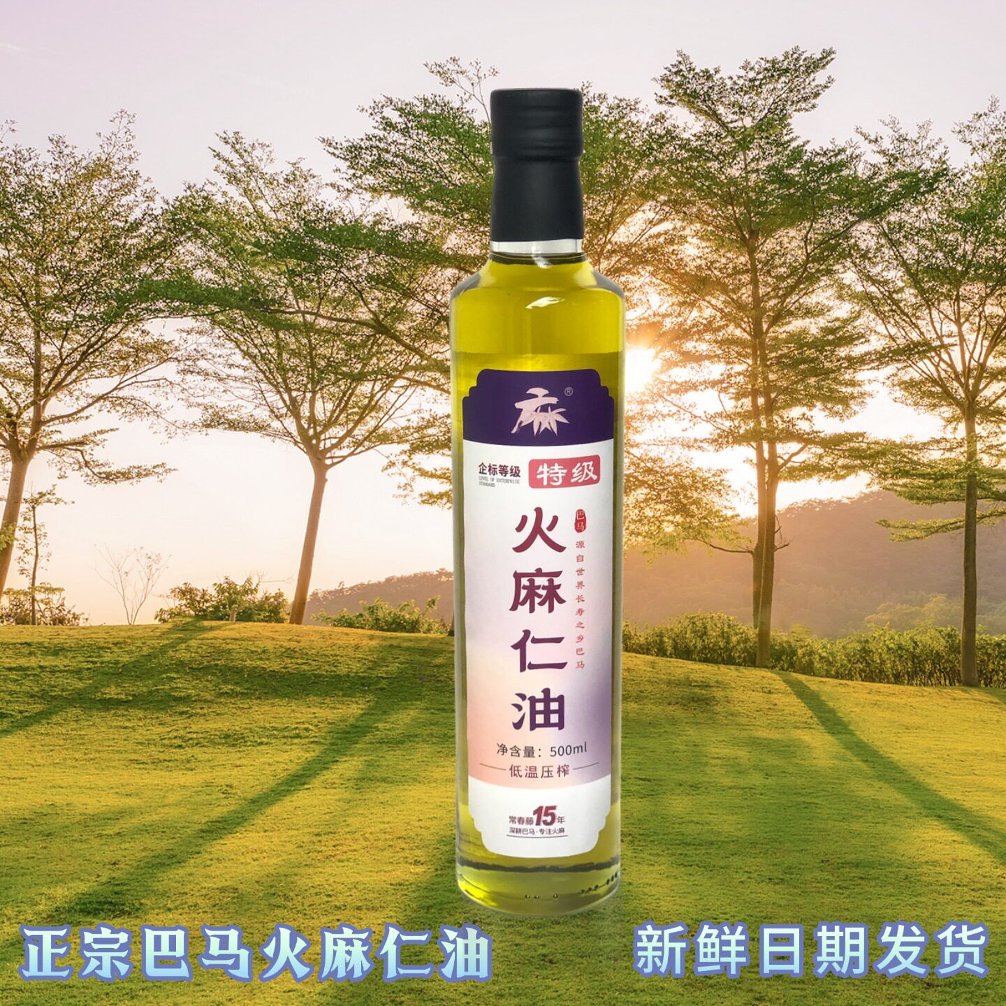 纯火麻仁油食用火麻油低温压榨