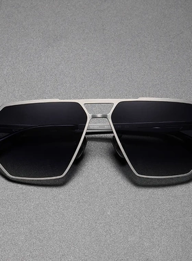 纯钛偏光多边形防紫外线墨镜