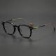 玳瑁近视眼镜框男款 纯钛松田同款 M2052复古方框小脸板材平光眼镜