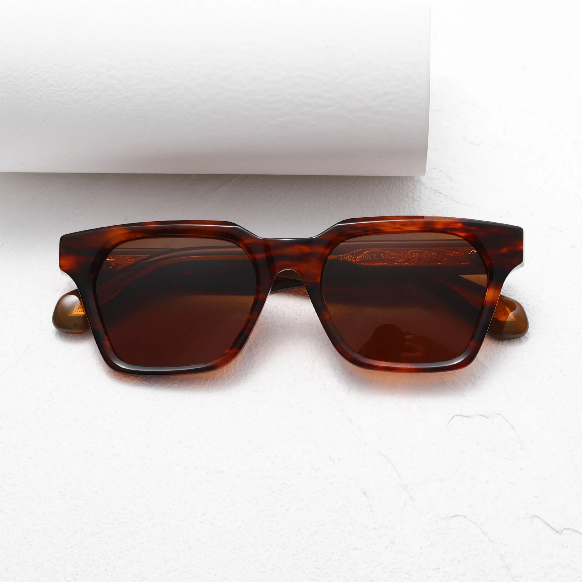 JACQUES新款同款JMM306lX8.0腐蚀插针玳瑁板材大正方框新款太阳镜