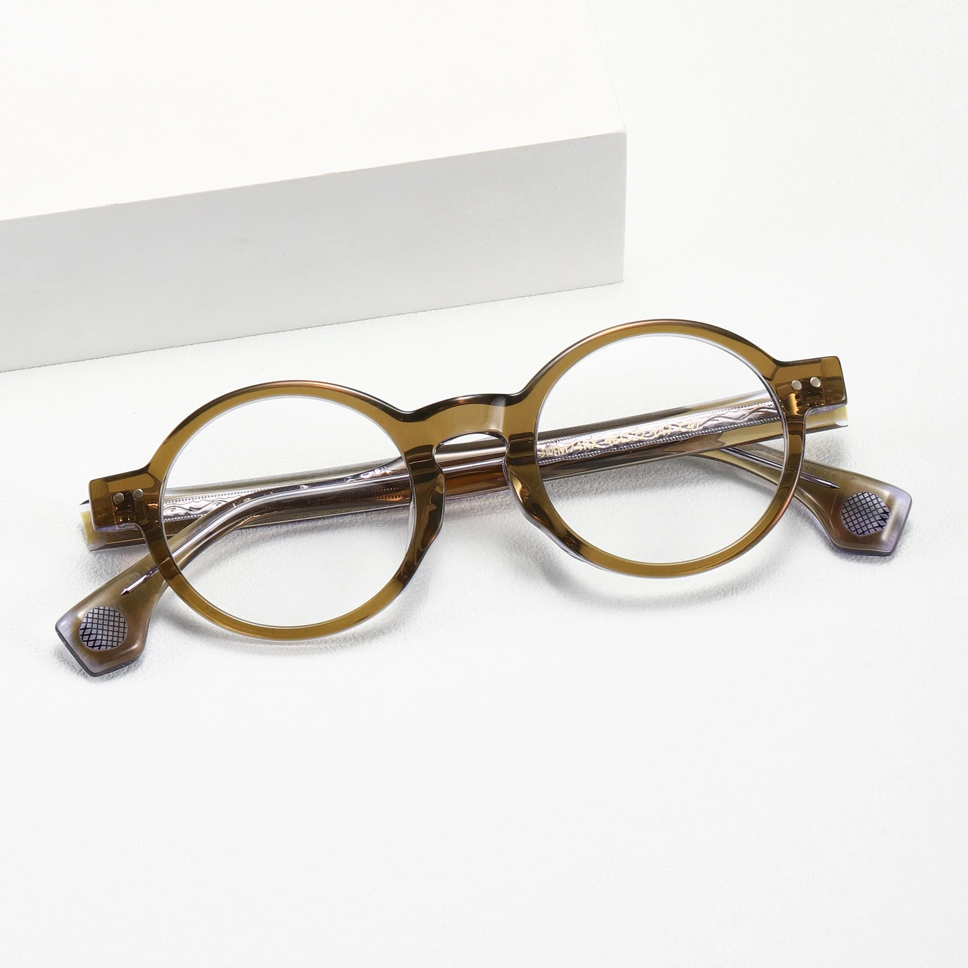 JACQUES同款JMM74RX8.0厚料板材日式圆框眼镜架复古时尚眼镜