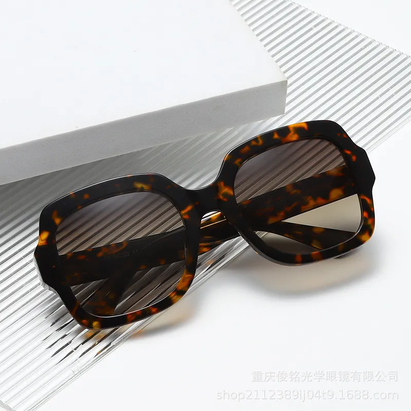 板材太阳镜时尚偏光镜方形镜片黑色墨镜女高级感防晒防紫外线眼镜