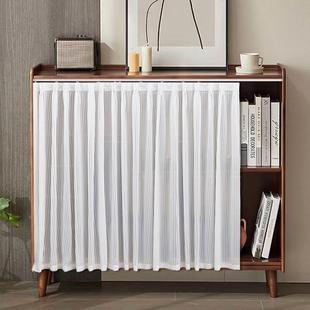 柜子遮丑神器小短帘书柜纱帘无门遮挡帘小窗口遮帘布防尘衣橱门帘
