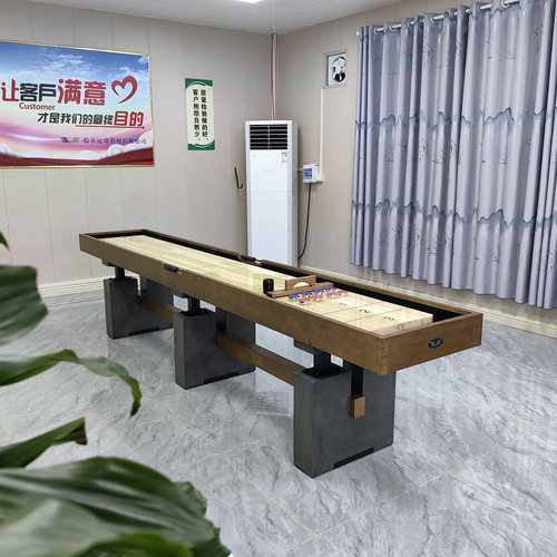 稳乐沙壶球台实木滑道表面淋树脂