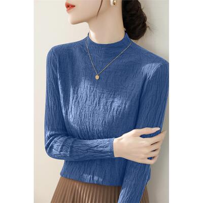 秋冬季新款时尚蓝色半高