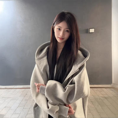 灰色卫衣外套女春季连帽