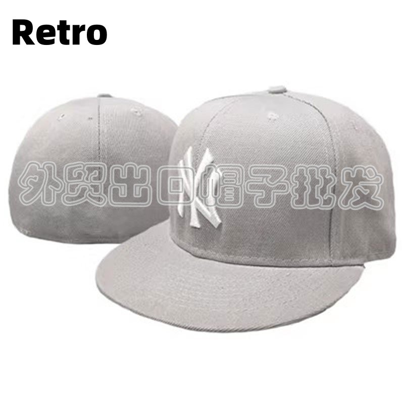 thumbnail for Hat Fully Enclosed Non-Adjustable Hip-Hop Street Dance Embroidered Sun Protection Baseball Cap Reverse Wear Size Hat Casual Flat Brim Hat