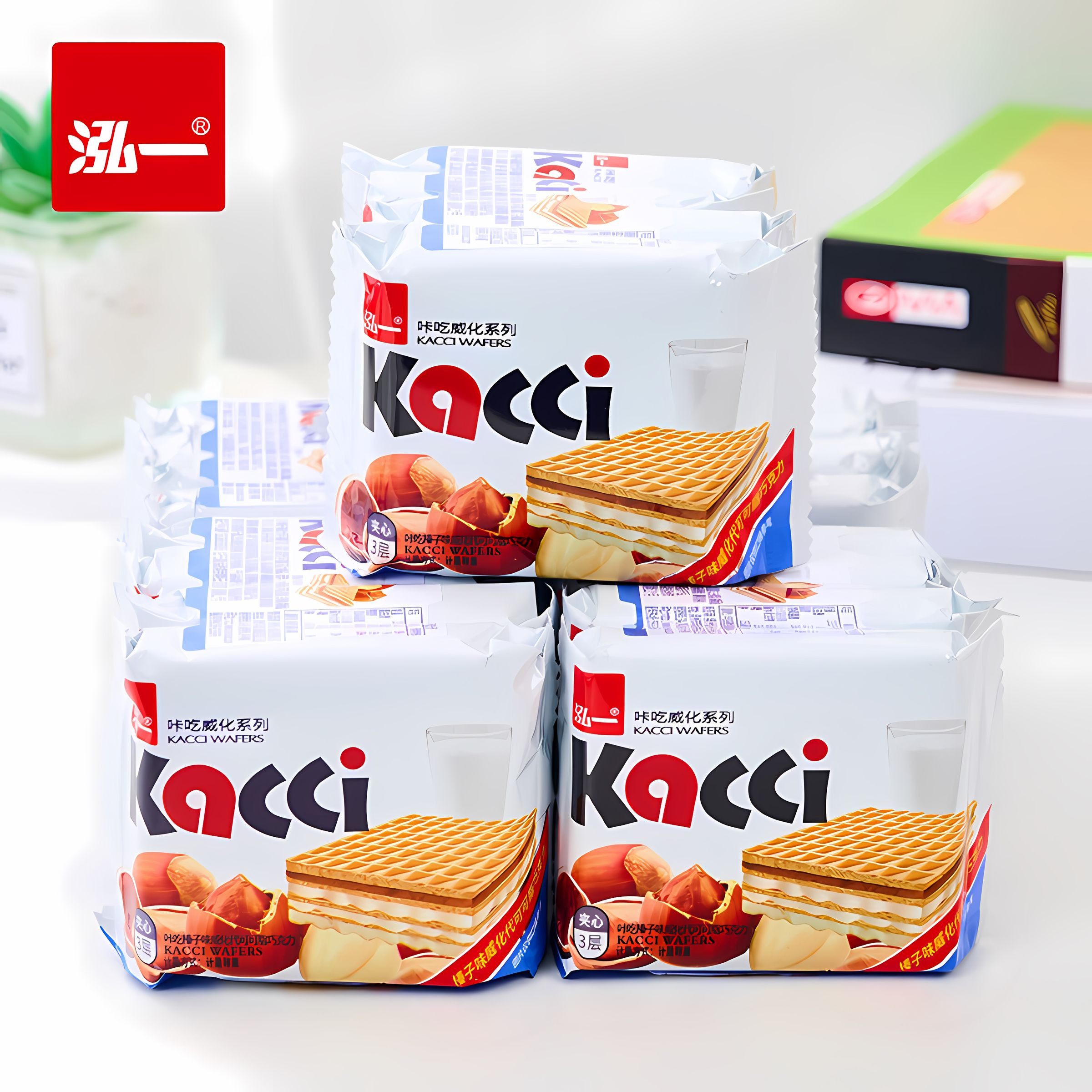 泓一咔吃威化饼干榛子牛乳味巧克力多层夹心休闲宿舍充饥零食品,零食/坚果/特产,威化饼干,淘宝优惠券,粉丝福利购,淘宝优惠卷